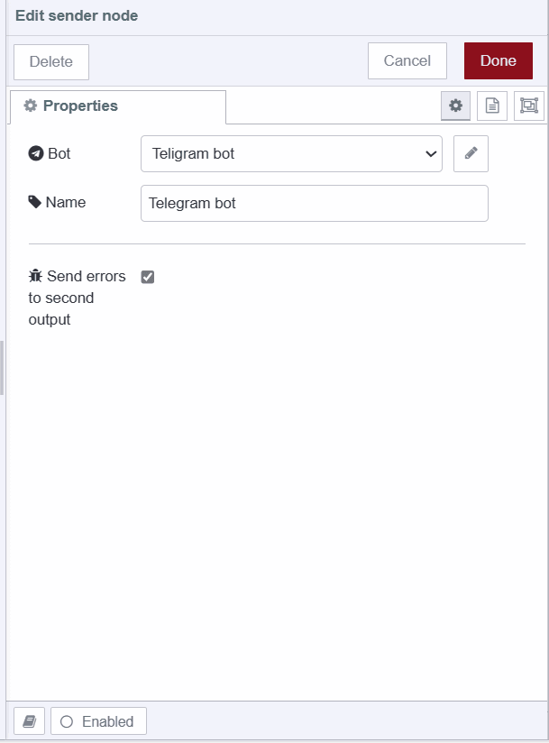 "Screenshot displaying 'Send error to second output' option"